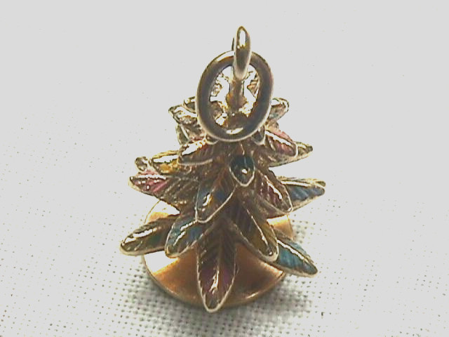 “Christmas Tree” Charm Vintage 1950s 14K Solid Gold, 1″ X 9/16″, 3.2 Grams,