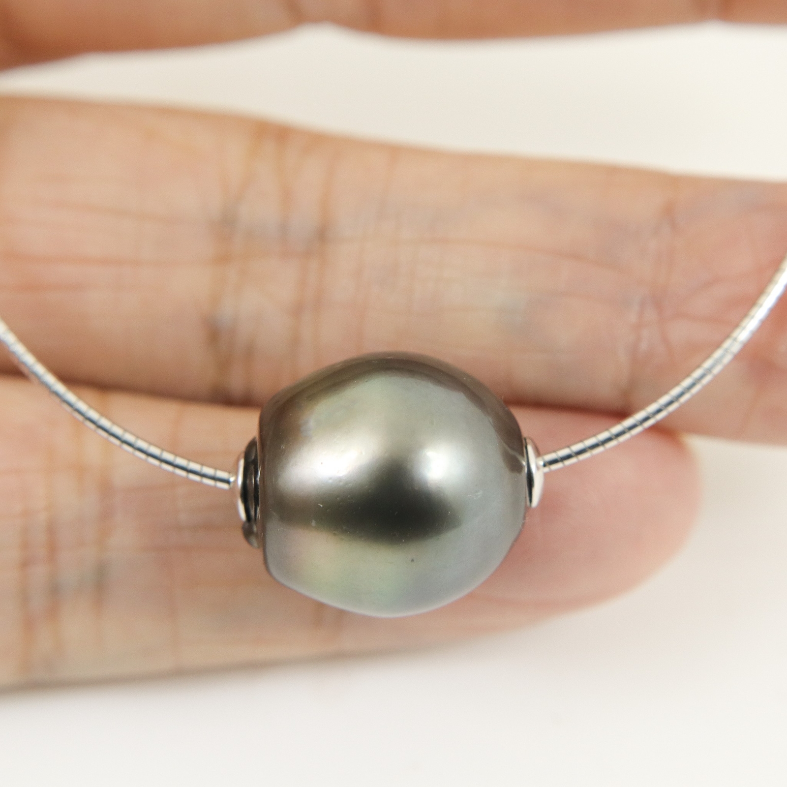 Enormous 15.2*17.8mm South Sea Tahitian Pearl Focal Bead, 18K Solid Gold #P6191