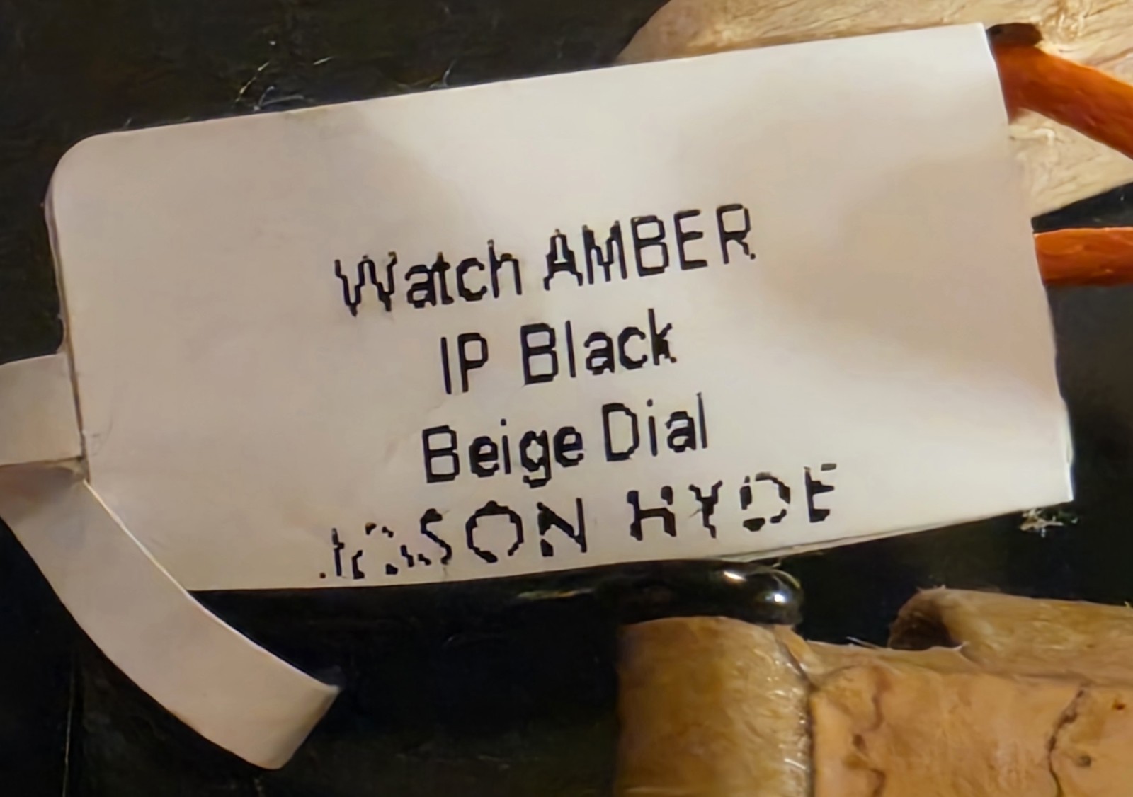 Jason Hyde Amber Quartz Water-Resistant Beige Dial Black Case Strap