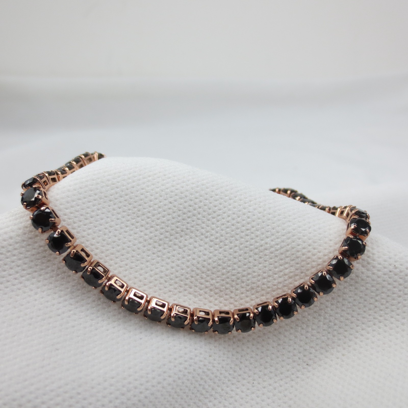 18k Rose Gold Filled Tennis Bracelet 8″ AAA Black Cubic Zirconia width 5 mm