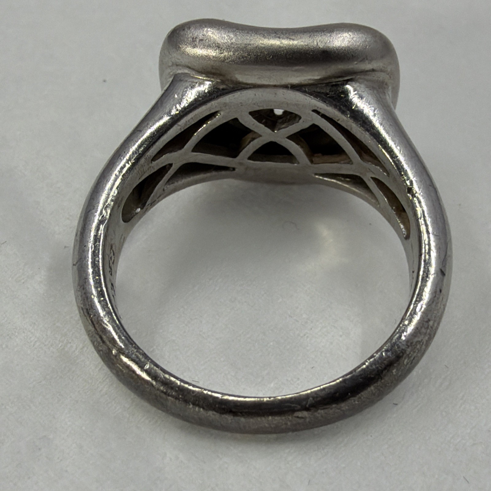 Gabriel & Co Sterling Silver White Sapphire Pave Cushion Ring Size 7