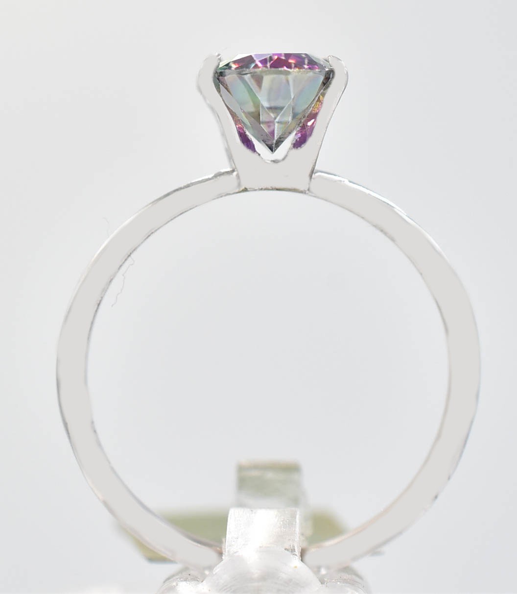 LAB CREATED 3.94 Cts MYSTIC TOPAZ RING 10K SOLID WHITE GOLD – New With Tag