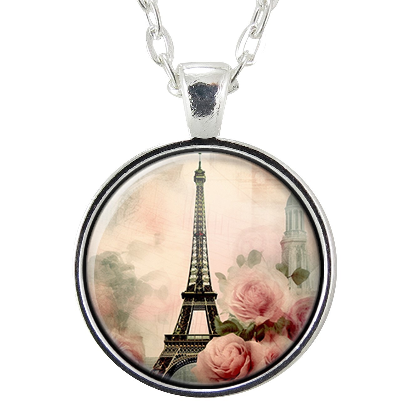 Eiffel Tower Pendant Necklace, Handmade Paris Art Jewelry, Romantic Travel Gift