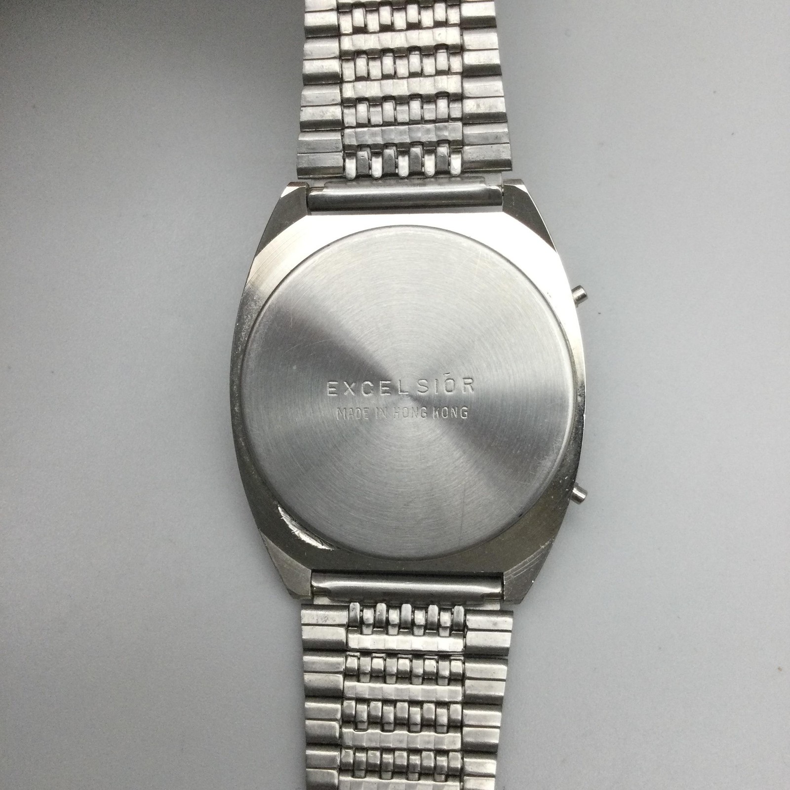 Vintage Tranel Mens Watch 33mm Digital LCD Black Dial Silver Tone New Battery