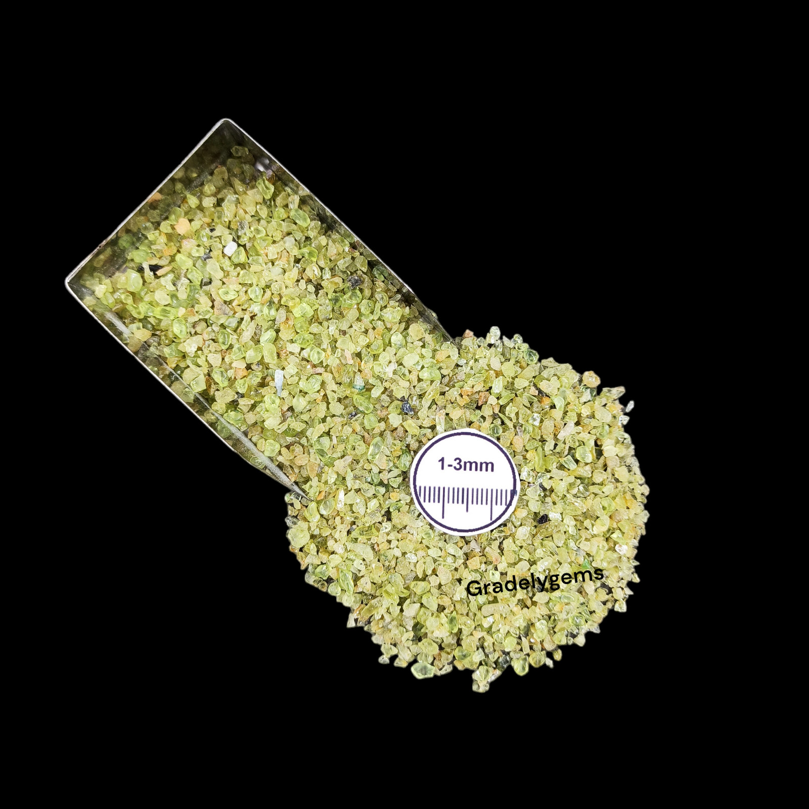 Peridot Gemstone Crushed Powder – Vibrant Green for Resin Art, DIY Crafts, Jewel