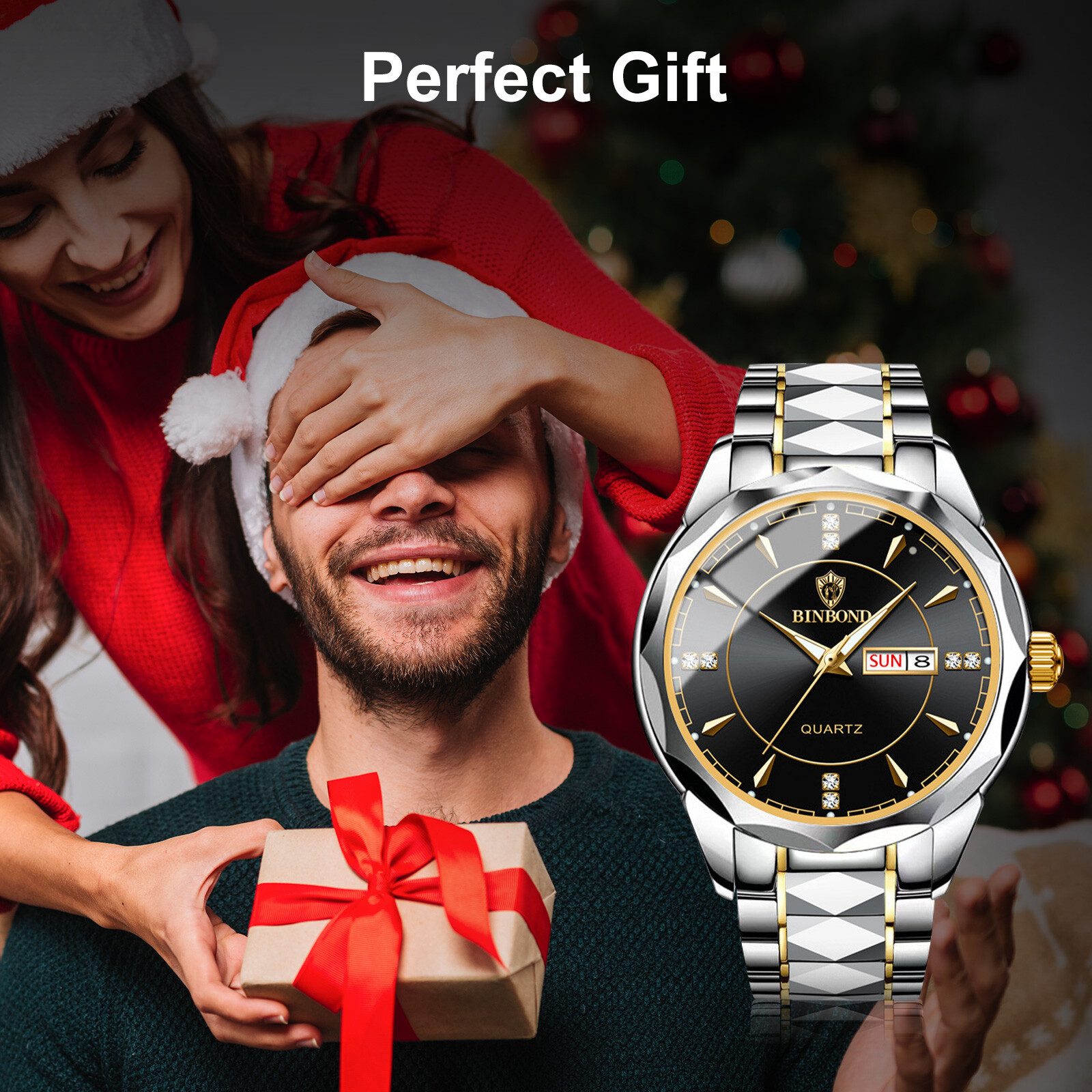 Men Quartz Watch Stainless Steel Waterproof Luminous Classic Business Wristwatch