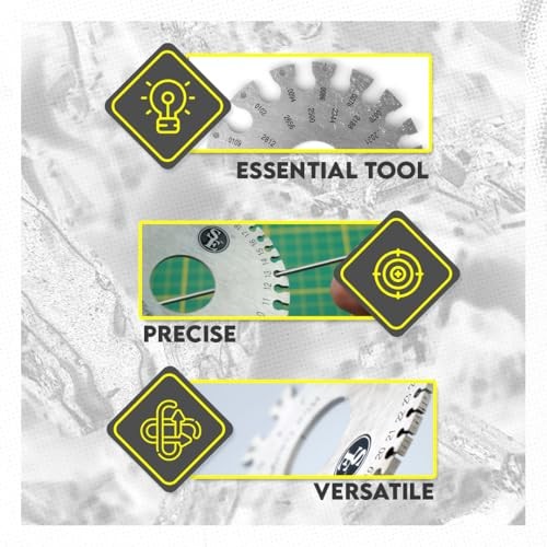 Dual-Sided Non-Ferrous Wire Gauge – 0-36 AWG and SAE, 3.5″ Diameter, Tempered
