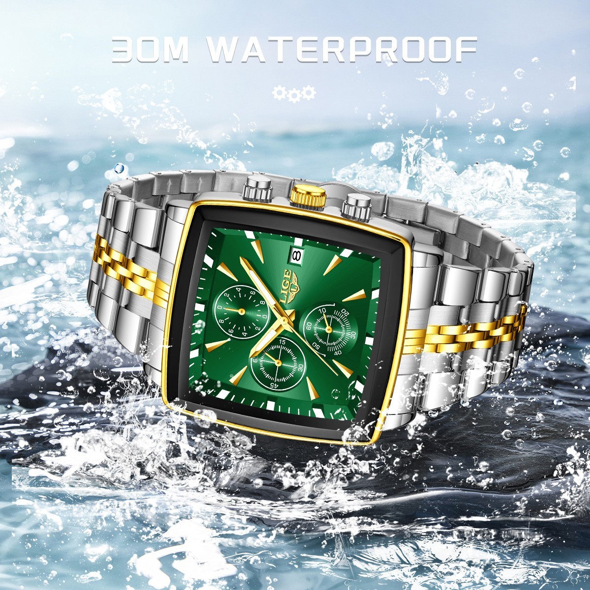 Luxury Men Watch Stainless Steel Quartz Date Luminous Chronograph Man Watch Gift