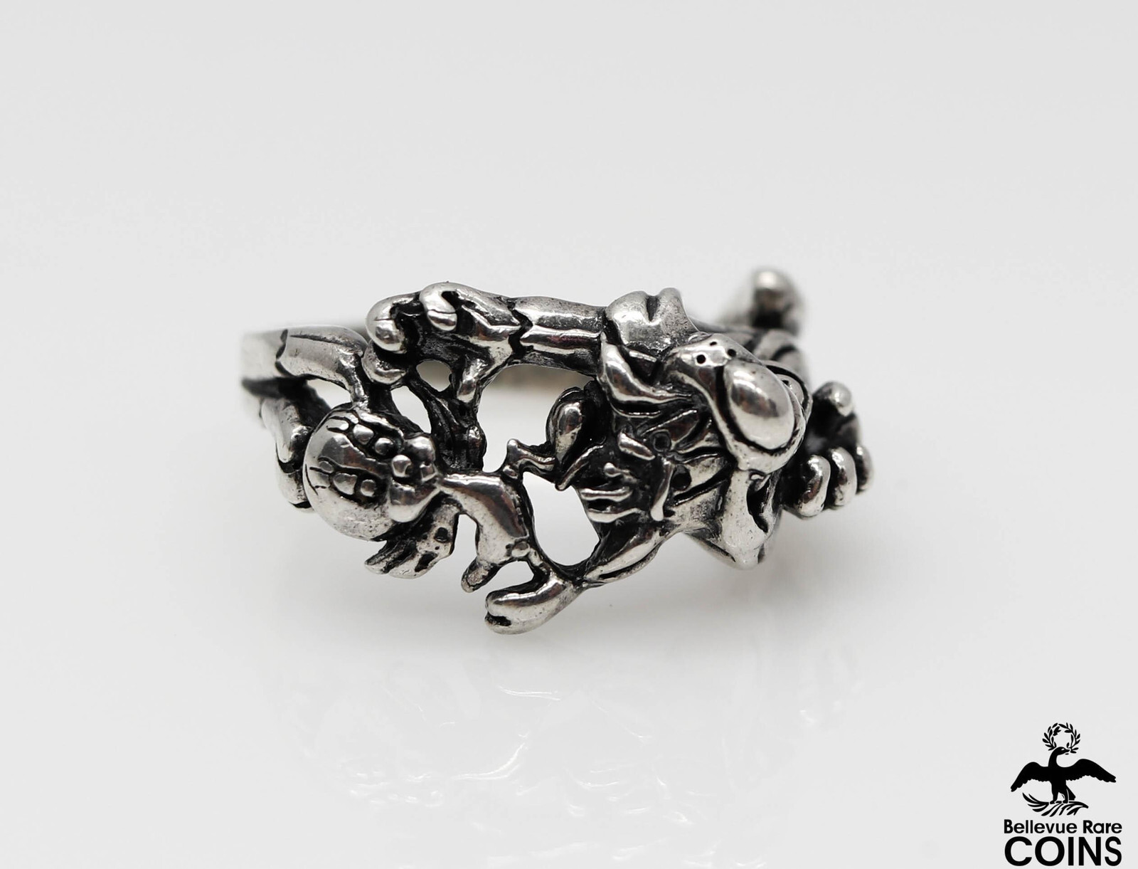 Warner Bros. Sterling Silver Sylvester Cat Chasing Tweety Bird Ring size 9