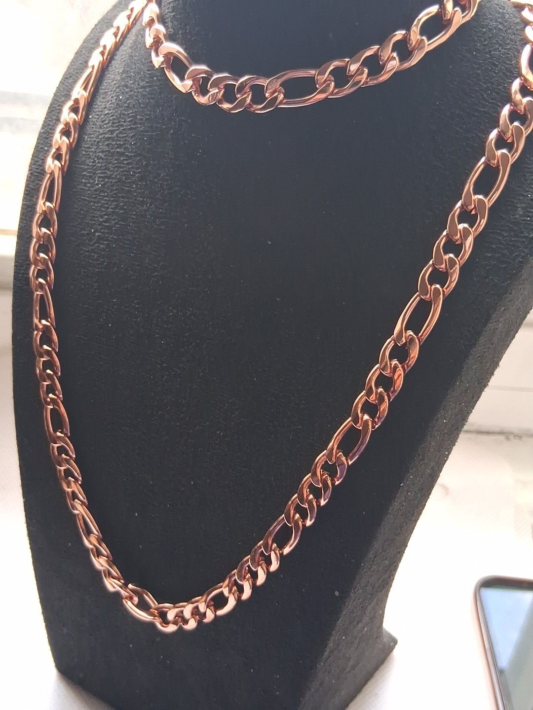 Curb Chain Choker Necklace 20-22 inches And Bracelet Set 7.50-9.0in) In lON
