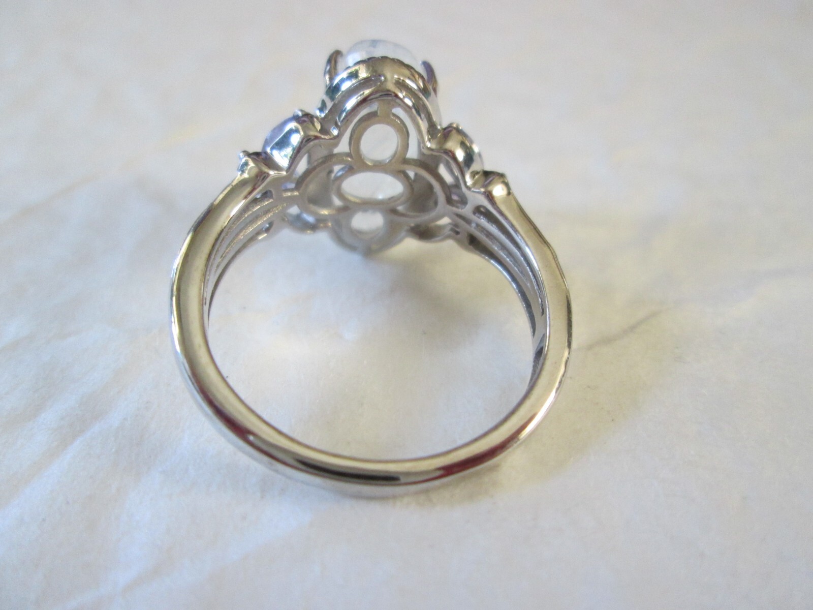 Kuisa Rainbow Moonstone & Tanzanite Platinum over Sterling Ring (Sz 8) 4.90 cts