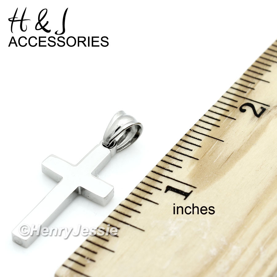 24″Stainless Steel 3mm Silver Figaro Chain Necklace Small Plain Cross Pendant*67
