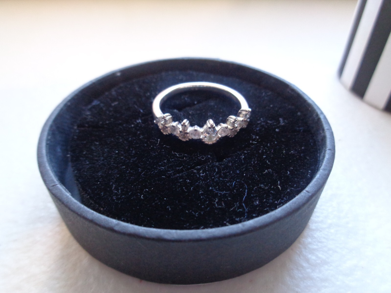 THOMAS SABO Silver Ring and 15x cz Stone Ring Size O Weight 2.3grams Used