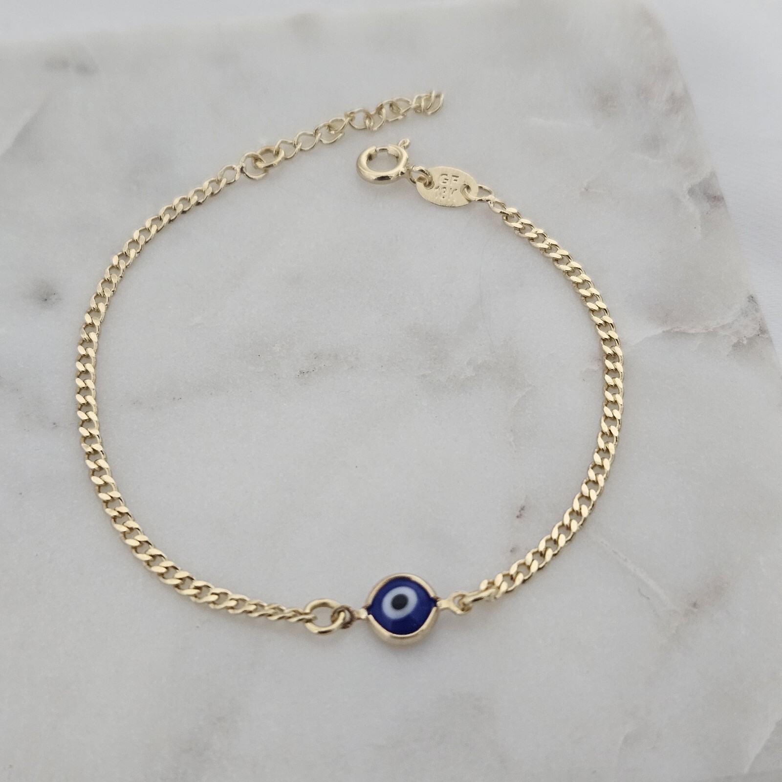 18k Gold Filled blue Evil Eye bracelet Protection bracelet Waterproof bracelet