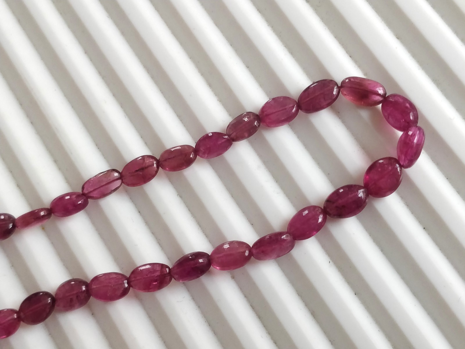 Rubellite Tourmaline Oval nuggets 5 – 8 mm Pebble Beads 16″ loose strand