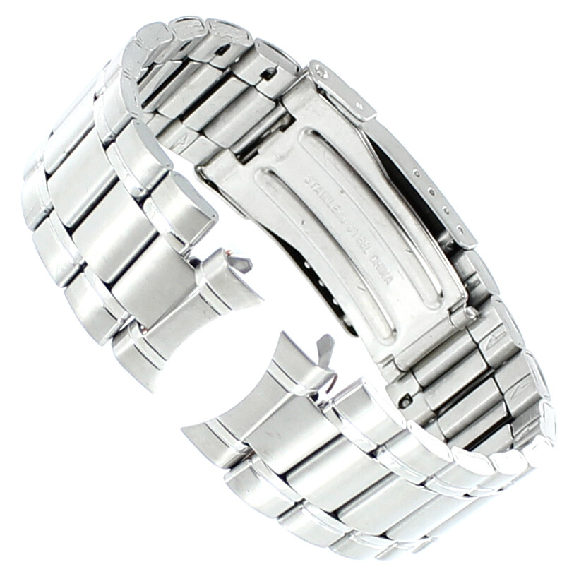 20mm Milano Stainless Fold Over Clasp W/Safety Curved Ends Mens Band Long 1808WC