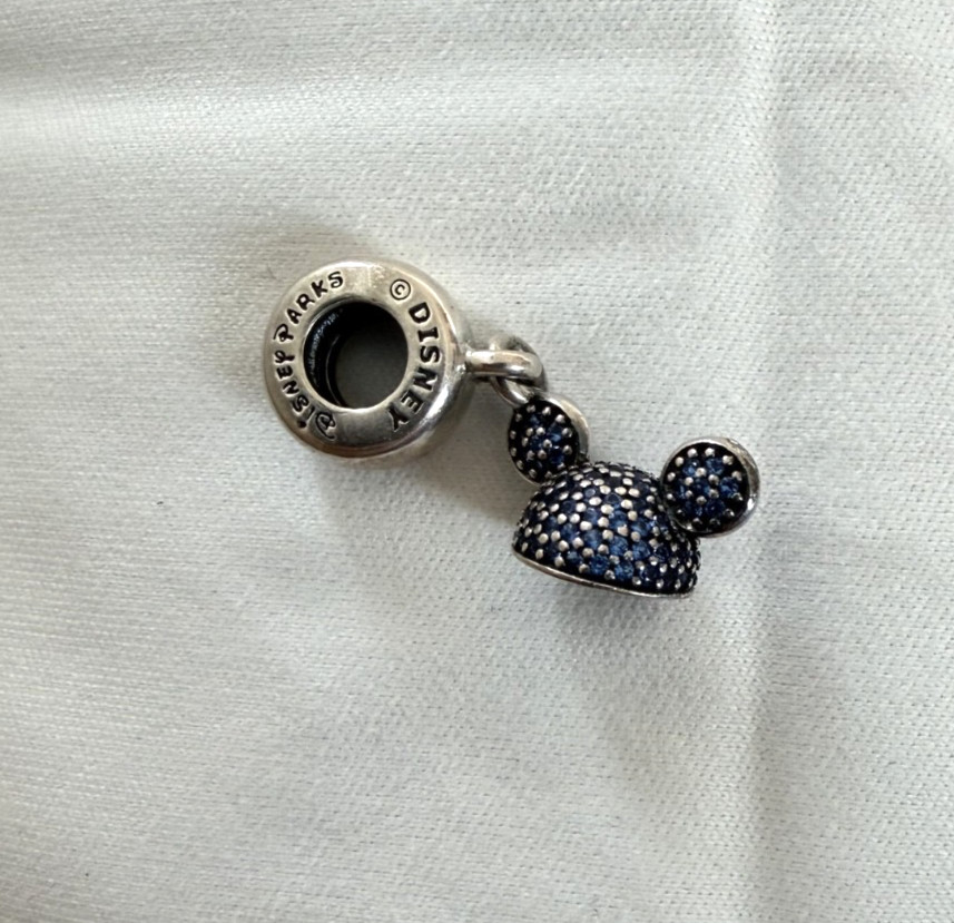 Pandora Disney Parks Blue Mickey Ears Dangle Charm