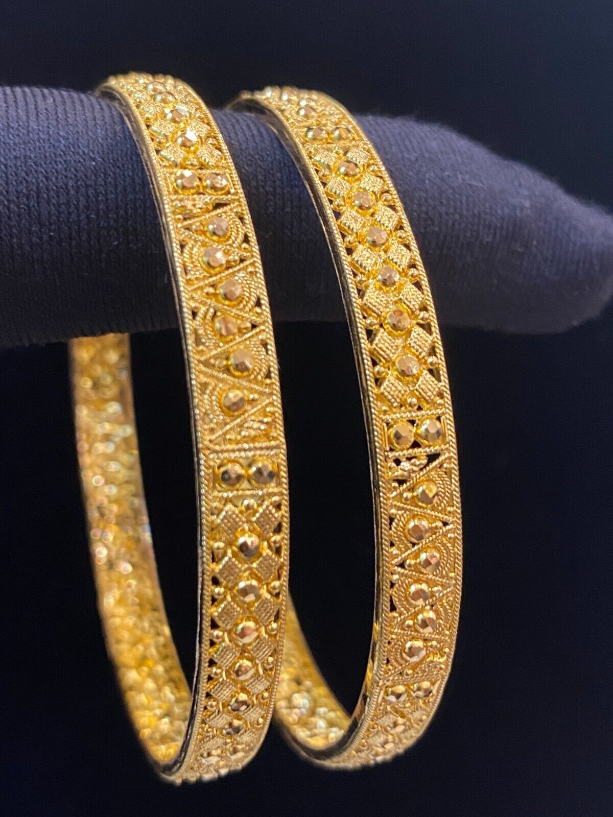 Classy Dubai Handmade 6.40MM Bangles Bracelet In 916 Solid 22K Yellow Gold