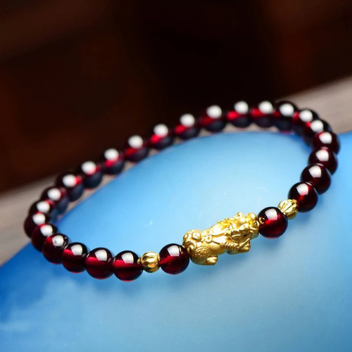 Feng Shui Obsidian Stone Beads Bracelet Men Women Wristband