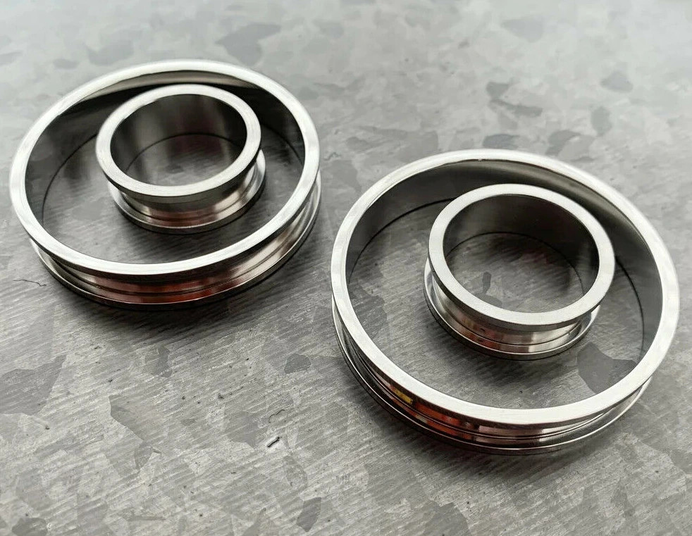 PAIR 316L Surgical Steel Screw Fit Tunnels Ear Plugs Earlets Gauges 16g thru 2″