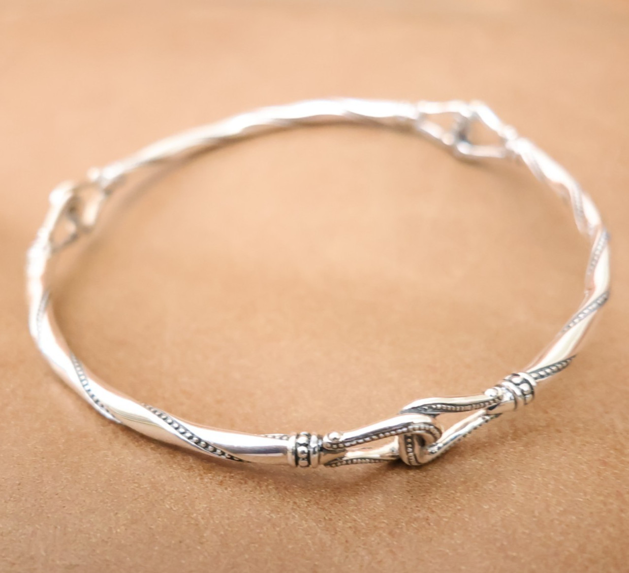 Scott Kay bracelet equestrian bangle rope pattern sterling silver 925 QVC signed