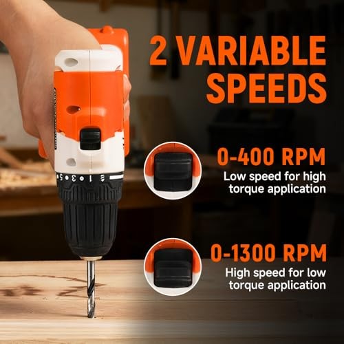 20V Cordless Brushless Drill Set – 2 x 2.0Ah Batteries, 60-Min Fast Charge,