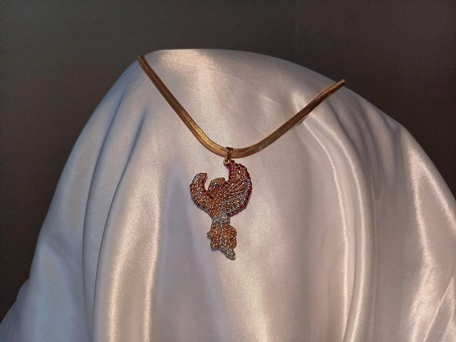 Phoenix Necklace Reversible Pendant Jewelry Crystal Phoenix Gift