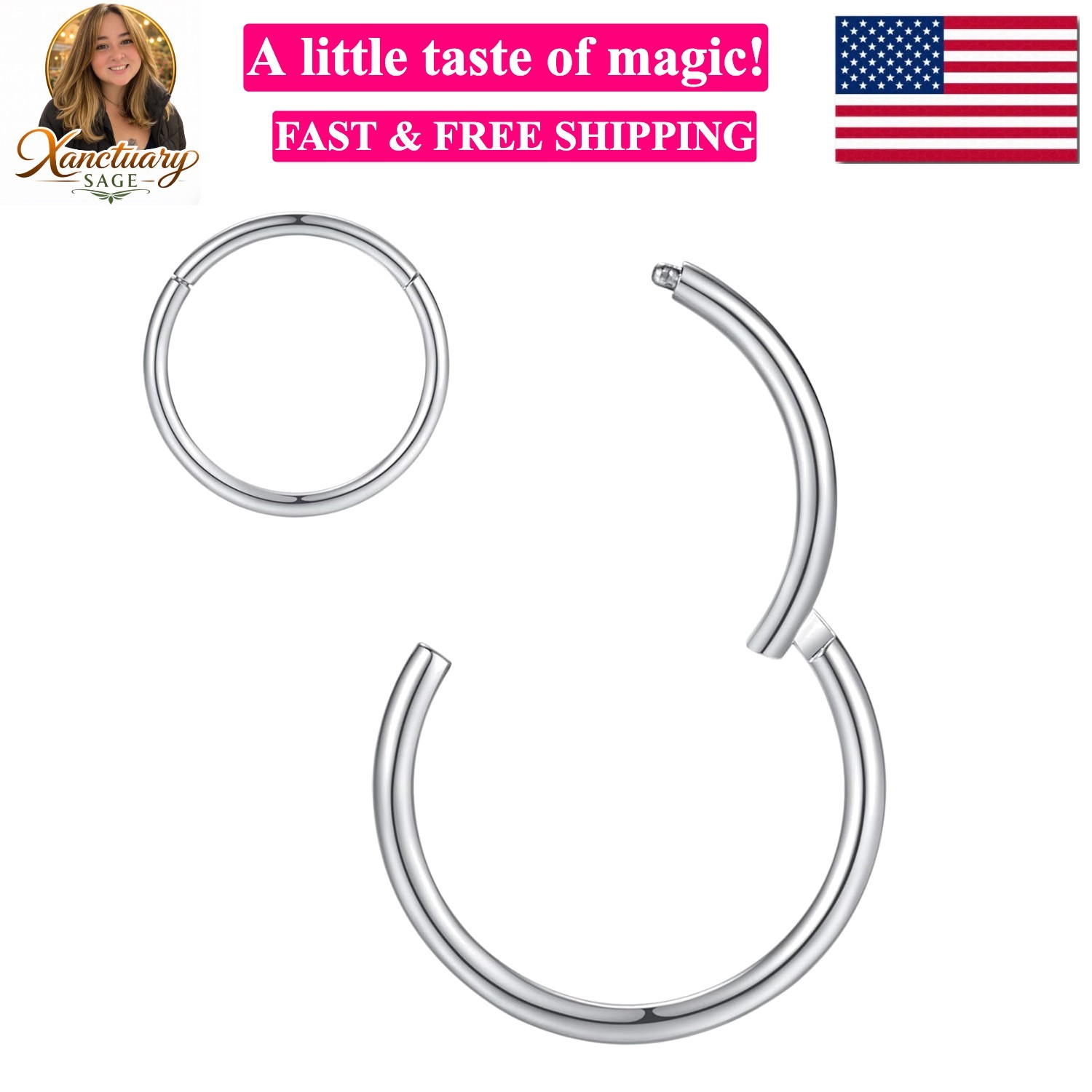 Hypoallergenic Nose Rings 20G 18G 16G 14G 12G 10G 8G 316l Surgical Steel Sept…