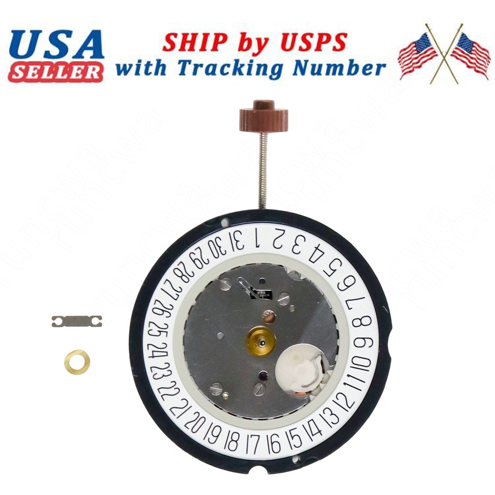 Quartz Movement w/ battery 4.48mm For Ronda 515 Movement date at 3, 3 hands high