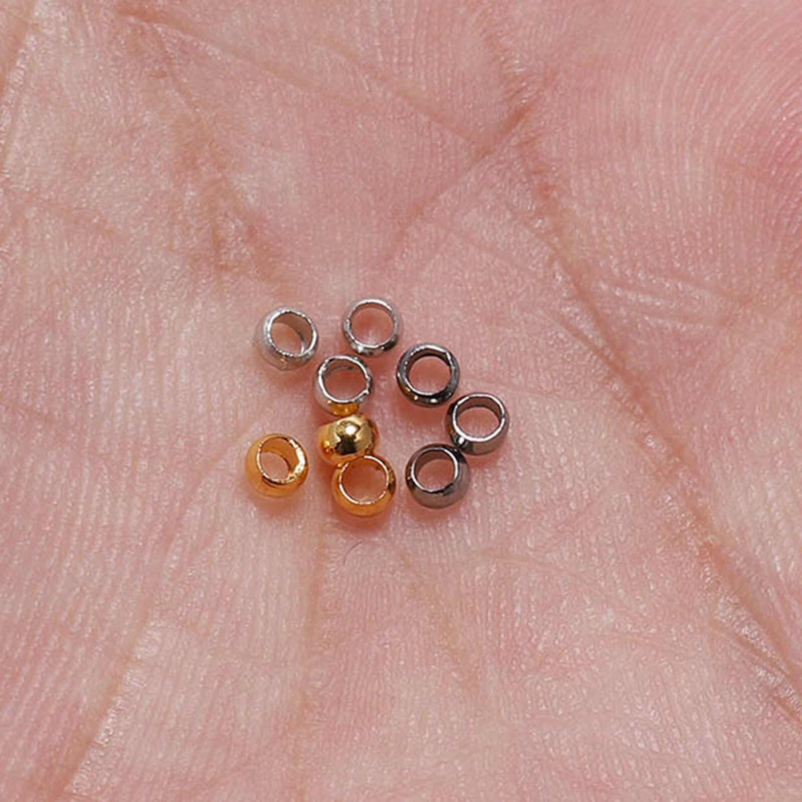 2000pcs Brass Round 3.0mm Cord Crimp End Beads DIY Jewelry Free Shipping