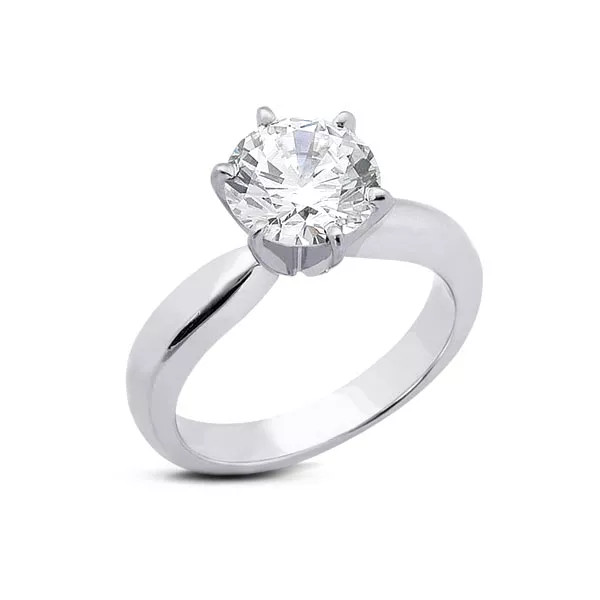 Classic Solitaire Engagement Ring Platinum 1.39 CT Round Lab-Grown Diamond E VS2