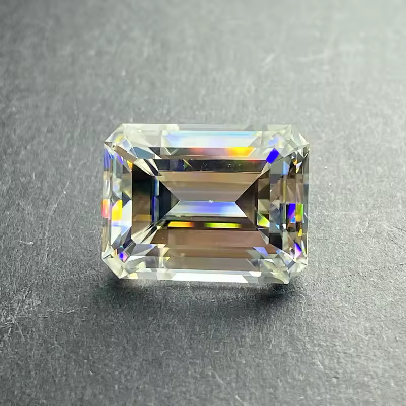 Moissanite Emerald Loose Stone D Color VVS1 GRA Certified 3mm-14mm 0.1CT-10CT