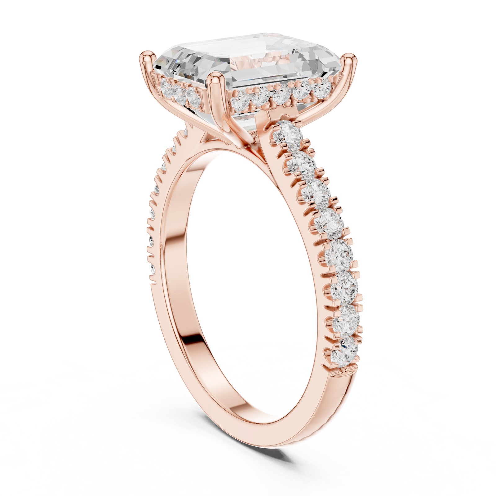 3.9 Ct Emerald Lab Grown Diamond Wedding Bridal Jewellery Ring 14k Gold Over
