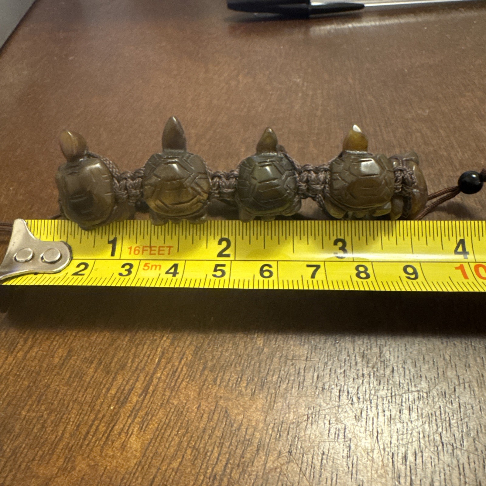 Hand Carved Adjustable Turtle Bracelet-Adjusts 7-9”