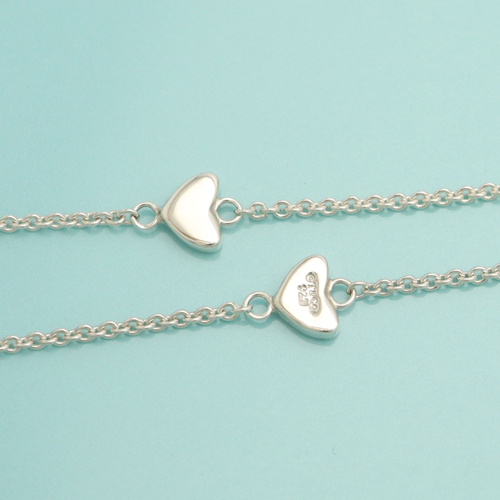 Tiffany & Co. Heart Link Lariat Pendant Necklace 19.6″ Sterling Silver 925