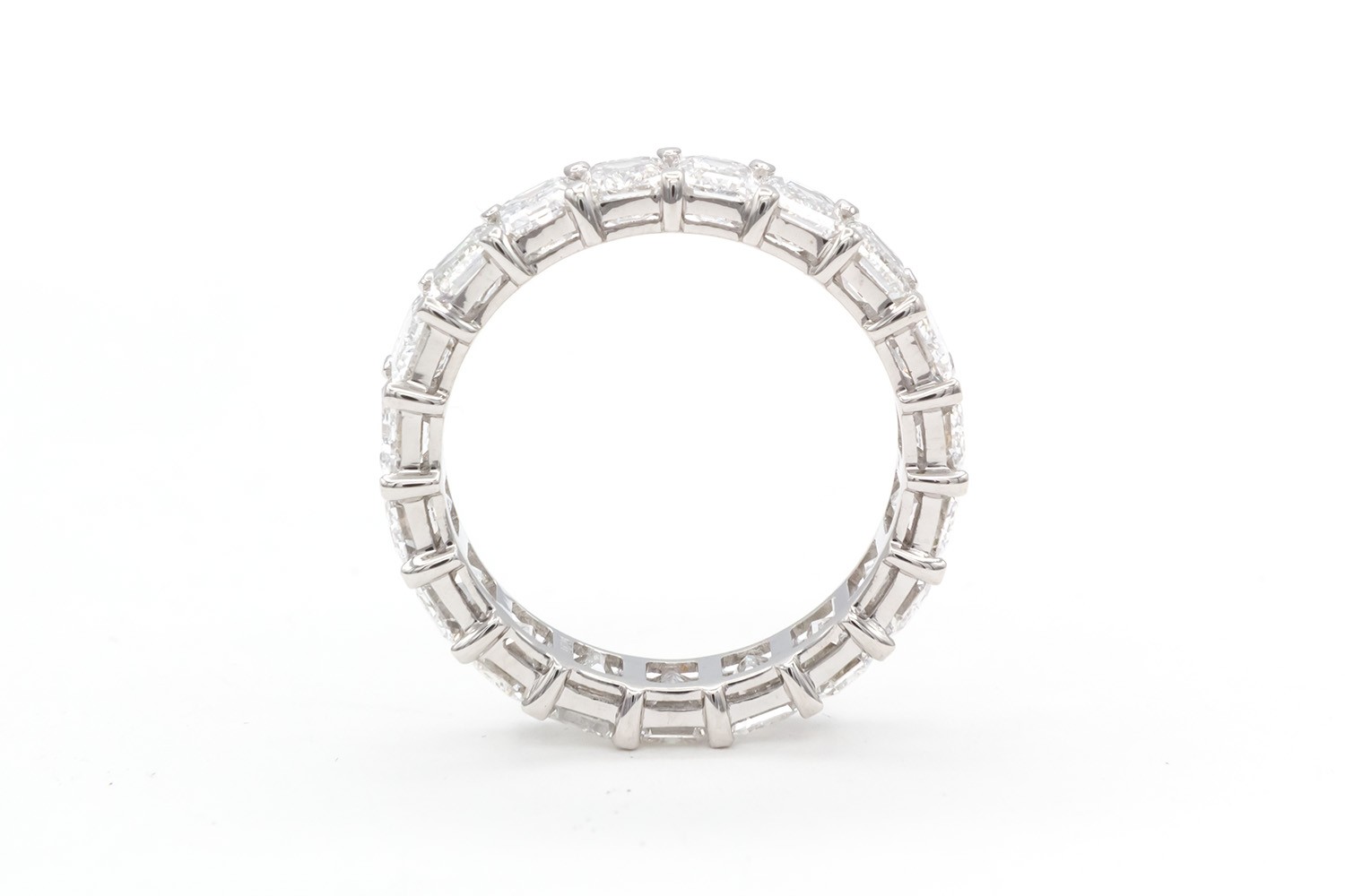 GIA Certified Emerald Cut Diamond Eternity Band 7.71ctw D-F/IF-VS 14k White Gold