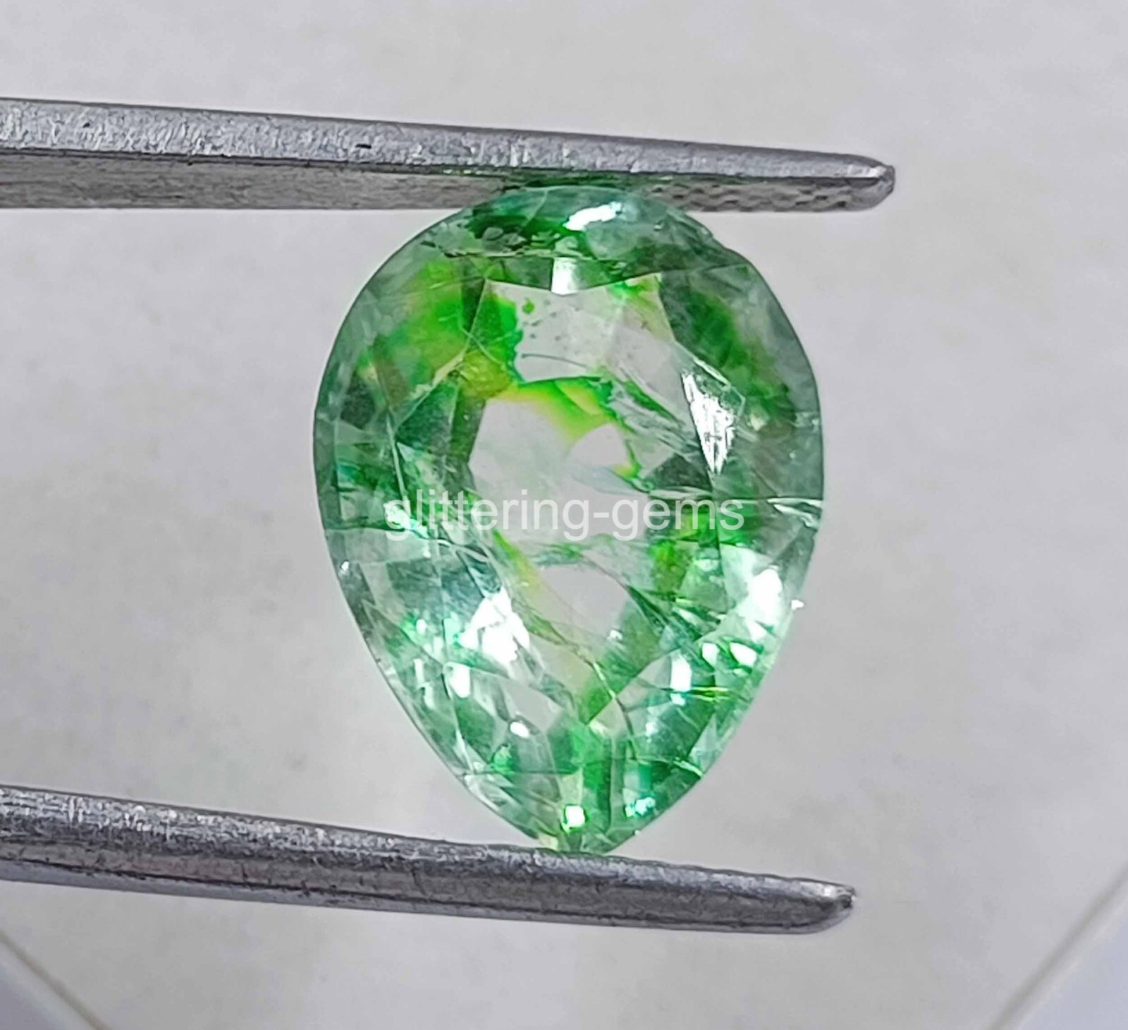 7.60 Ct PEAR SHAPE IGL NATURAL GREEN COLOMBIAN EMERALD GEMSTONE 15x11mm 4AUX