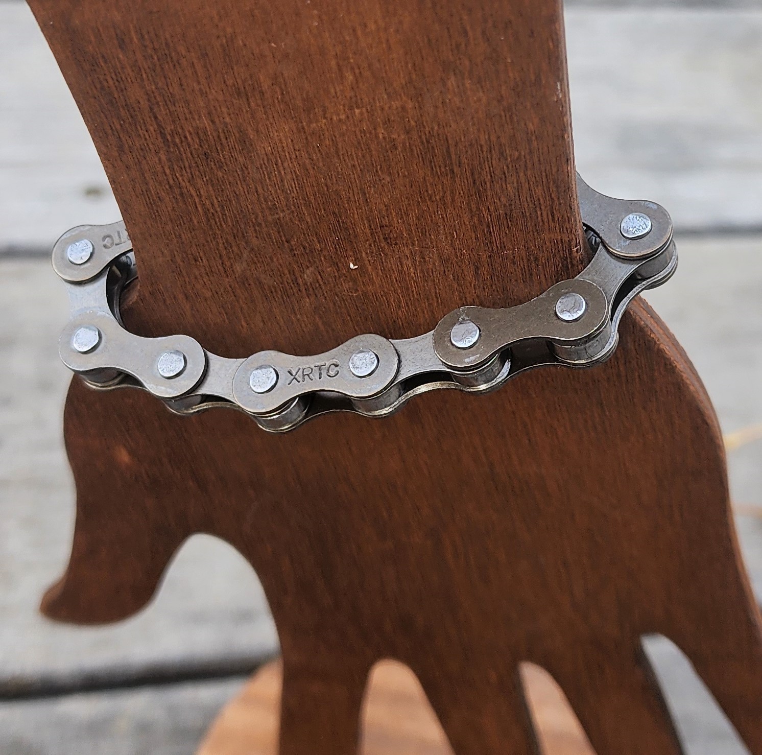 Cyclist Chain Bracelet Men Heavy Duty Industrial Steel Goth Bonus Biker Keychain