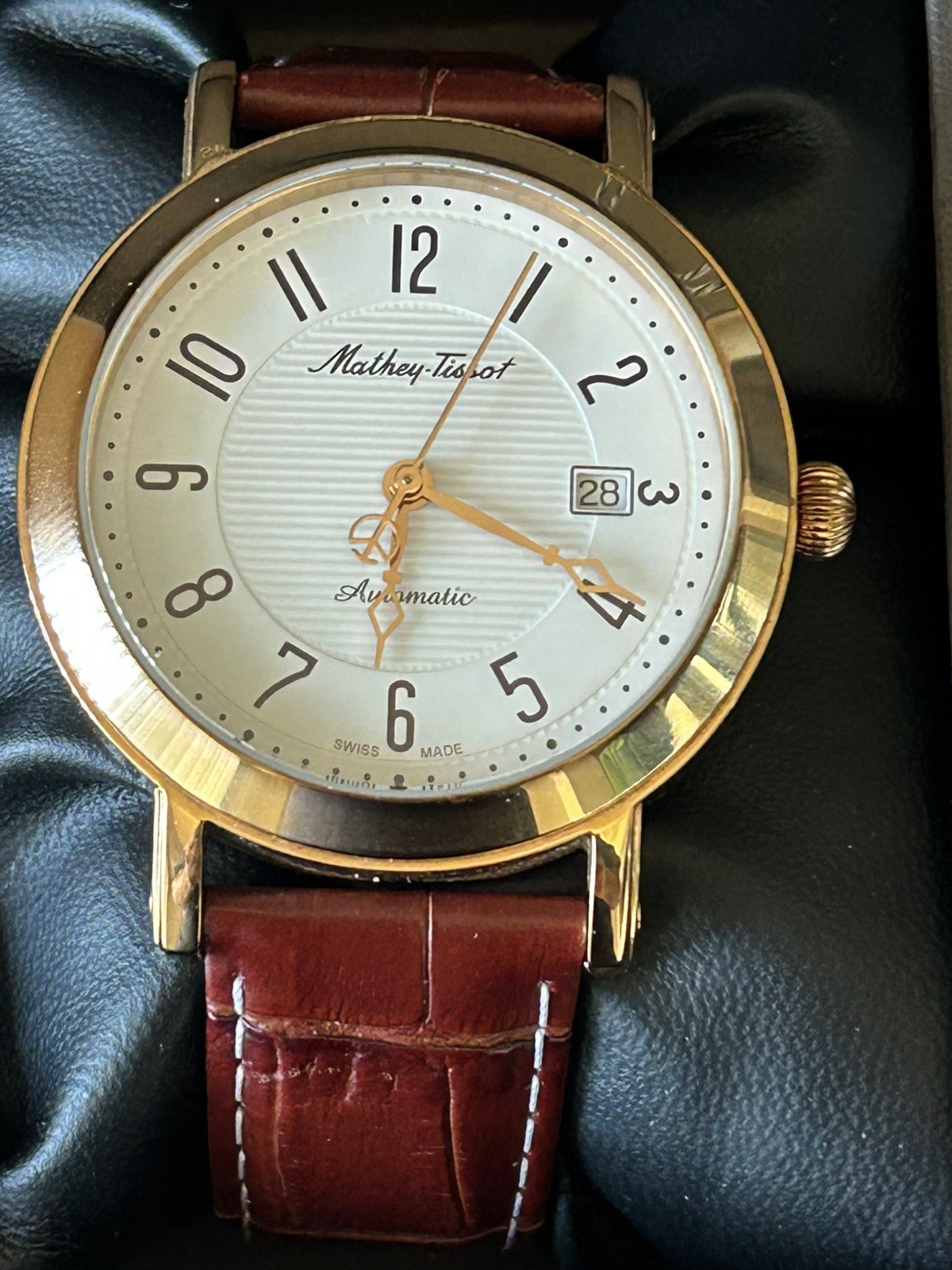 Mathey-Tissot City Auto Watch White Dial 28 jewels