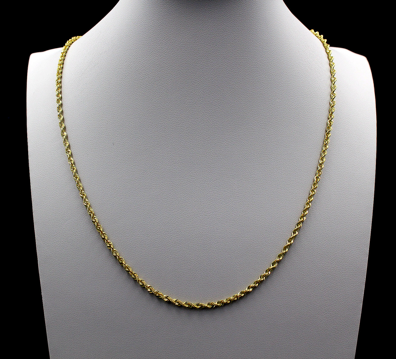10K Yellow Gold 2mm-6mm Diamond Cut Rope Chain Necklace or Bracelet 16″ – 30″