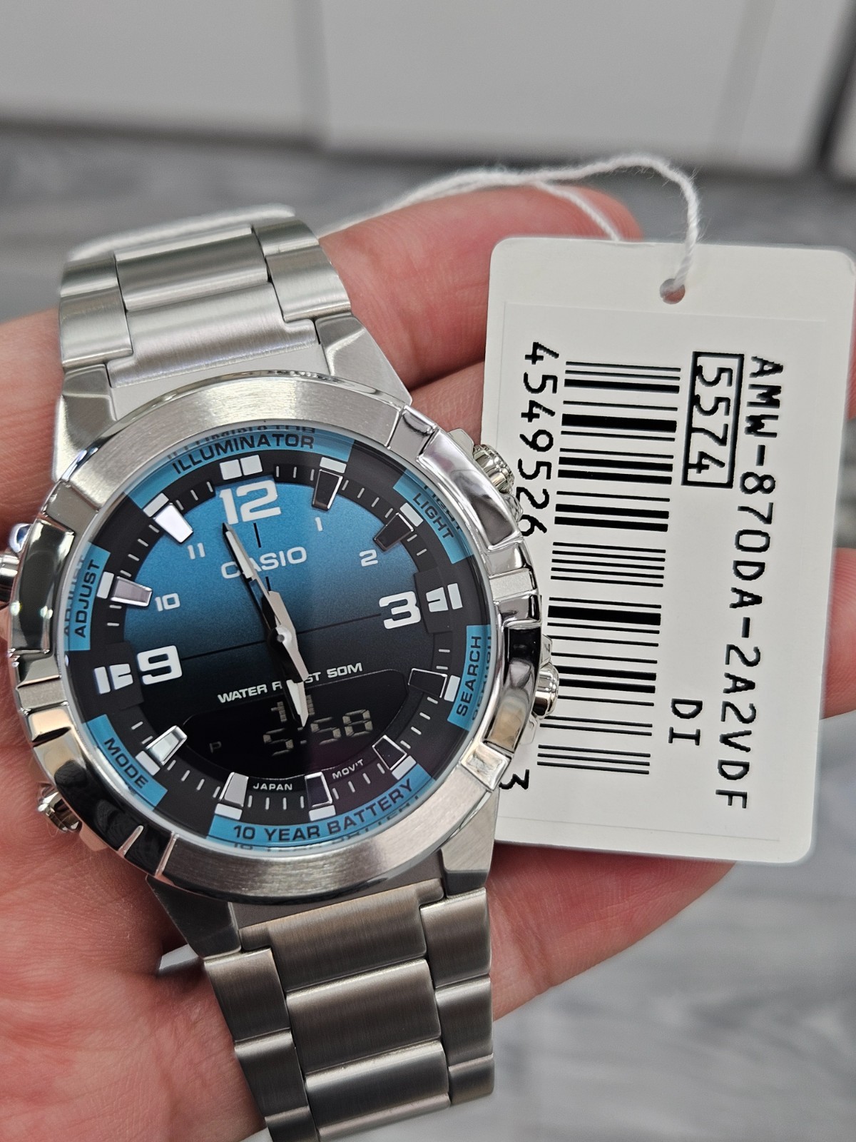 Casio AMW-870DA-2AVDF Men’s Stainless Steel Analog Digital Watch – Blue Black Di