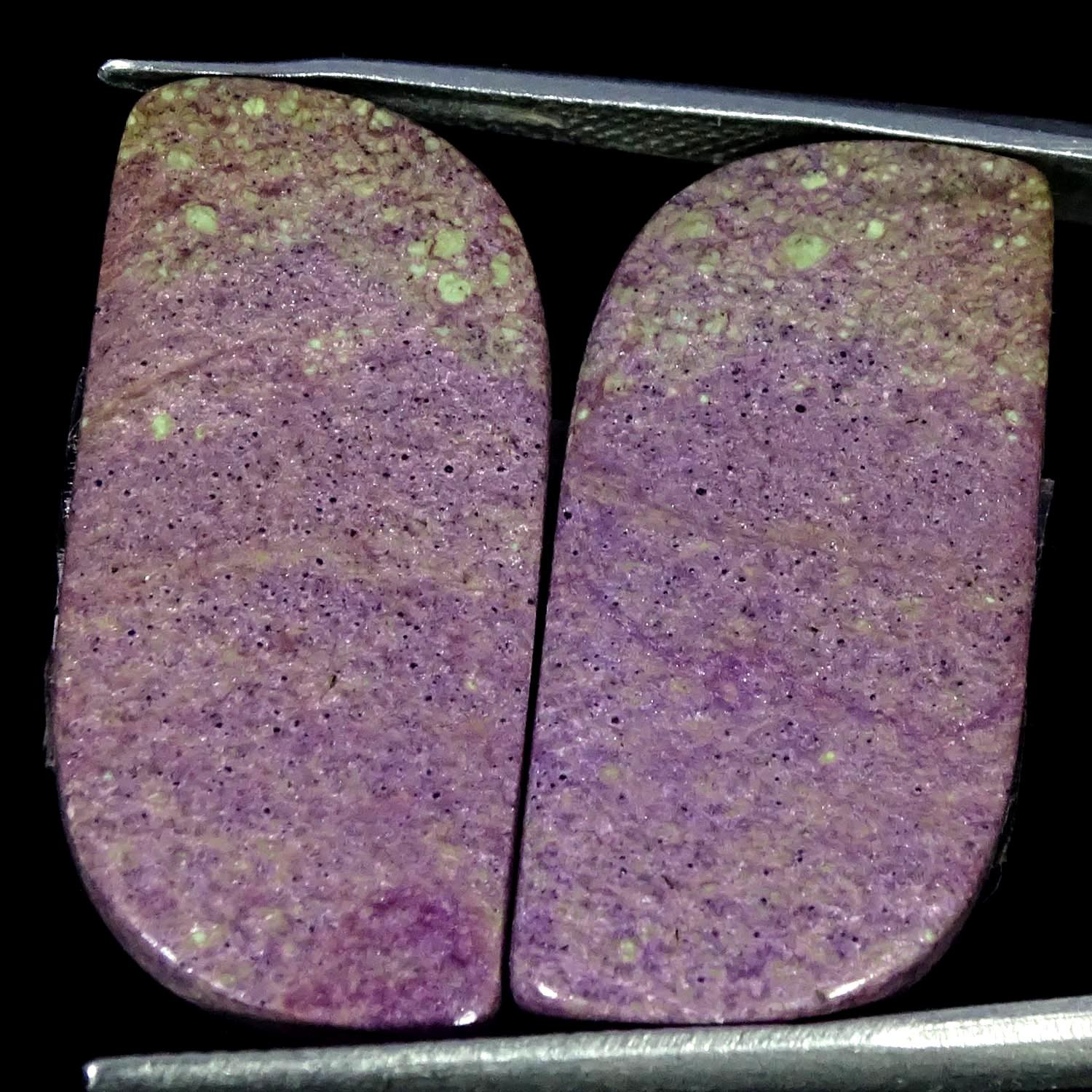 25.60Cts 100% Natural Stichtite Pair Fancy Cabochon Gemstone 14X29X4MM