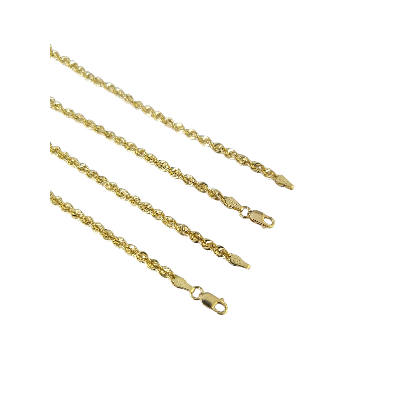 10k Gold Hollow Muray Rope Chain Necklace 3mm 18″ 20″ 22″ 24″ Men Women Gift