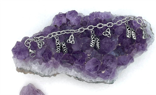 316L Stainless Steel Trinity Irish Dance Charm Bracelet (6.5 in,7.5 in,8.5 in)