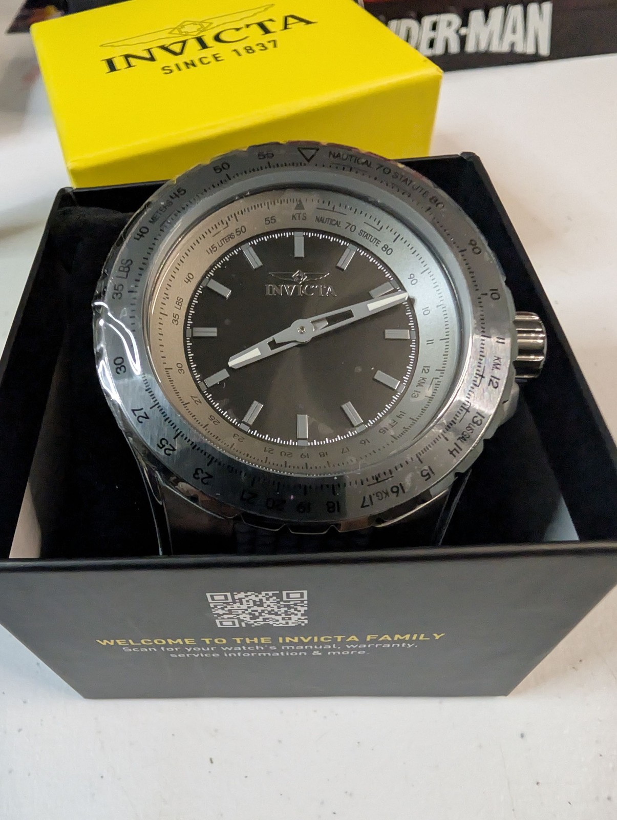 Invicta Mens Nautical Chronograph Black Dial Silicon Band Watch 49661 New In Box