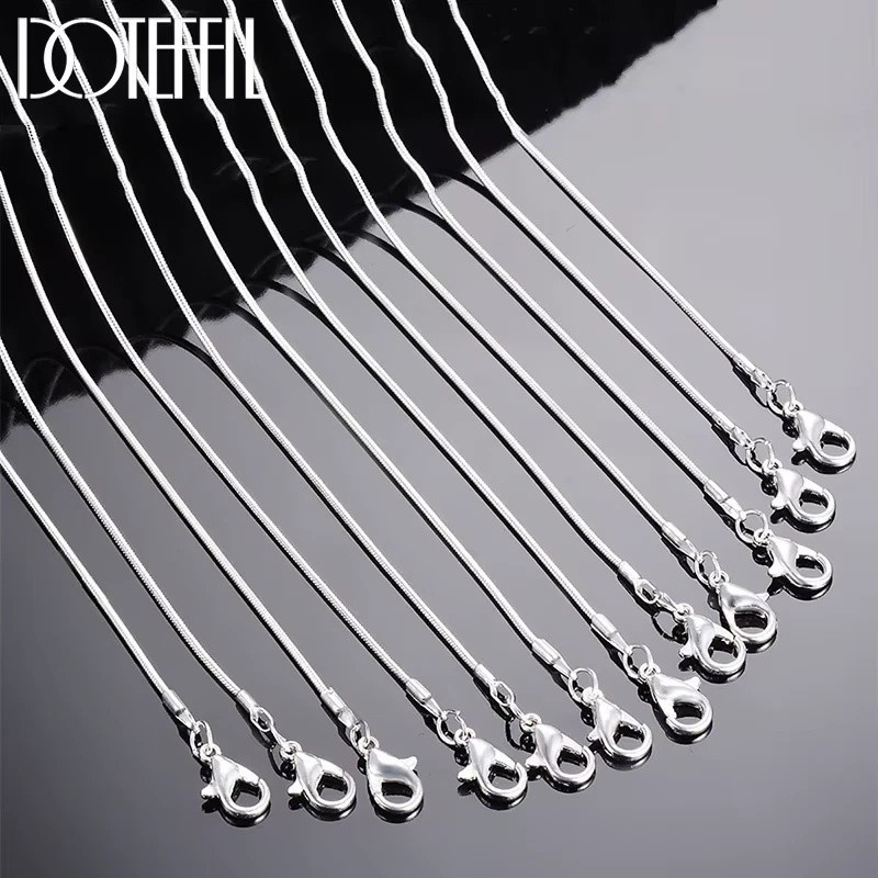 10pc Wholesale 925 Sterling Silver Necklace 1.2 mm Snake Chain Link Bulk Lot