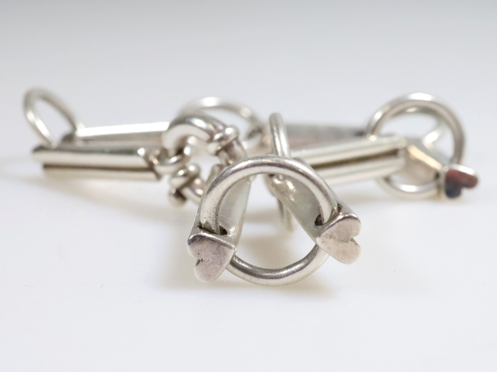 Authentic Vintage Tiffany & Co. 925 Silver Heart Bar Link Bracelet 18 cm.