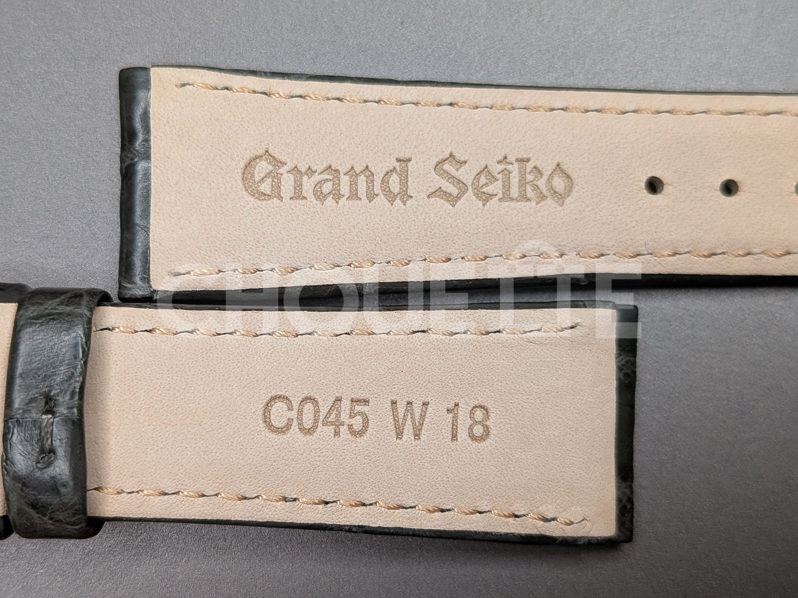 OEM Grand Seiko 18mm Gray Crocodile Leather Band Strap for GS SBGW291 9S64-00X0