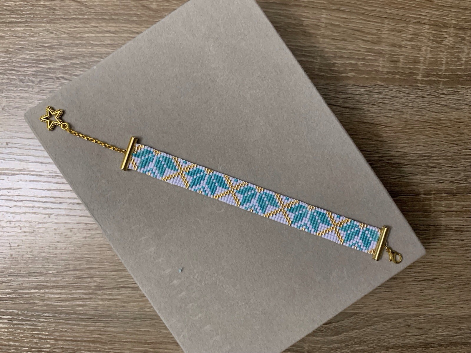 Multicolor Beaded Bracelet | Toggle Clasp | Star Dangle Charm | Adjustable