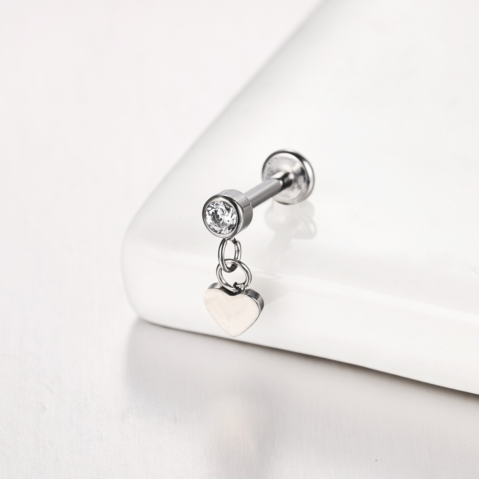 16g G23 Titanium Steel Dangle Labret Lip Stud Tragus Helix Piercing Jewelry